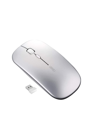 Kablosuz Fare İnce Mini Sessiz Şarj Edilebilir 2.4g Usb Alıcı 1600dpı Gümüş Diğer