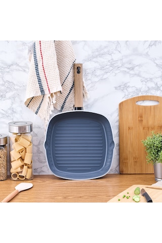Aryıldız 28 Cm Eco Seramik Grill Tava Siyah