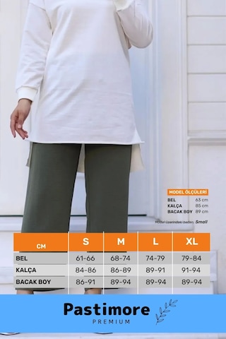 Terletmez Rahat Kalıp Beli Lastikli Bol Paça Salaş Yazlık Kadın Haki Aerobin Pantolon Haki