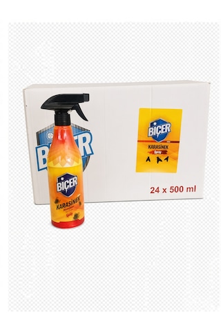 Dinotefuran Yeni Etkenli Biçer Karasinek Yeni Ambalaj 500 Ml Sprey 24 Adetli Bir Koli Sinek Ilacı Yeni Ürün