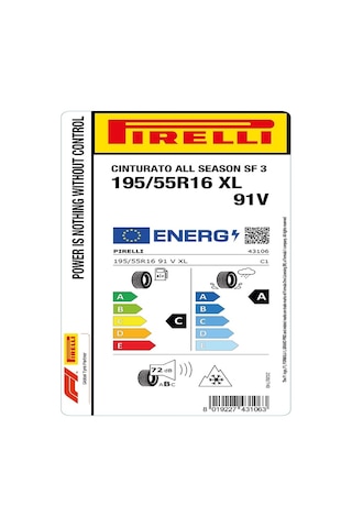 Pirelli 195/55R16 91V SF3 Cinturato All Season Dört Mevsim Lastiği 2025