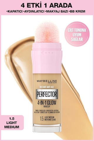 Maybelline New York Instant Perfector Glow 4 Etki 1 Arada Fondöten Light Medium