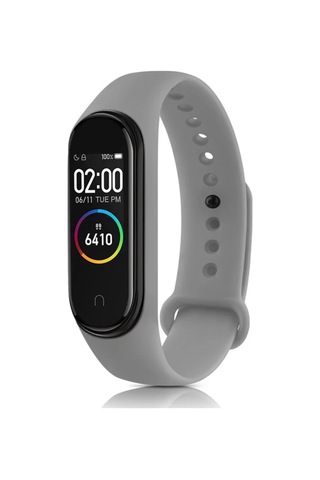 Kahveci.store Mi Band 7 Uyumlu Klasik Kordon - Açık Gri 22