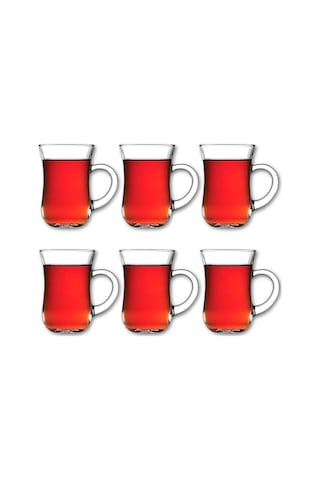 Pasabahce Paşabahçe 6 Lı Cam Kulplu Keyif Çay Bardağı Çok Renkli