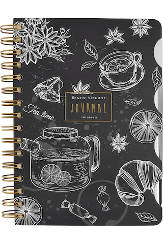 Spiralli Defter A5 4 Ayraçlı, 30 Yap. Çizgili, 30 Yap. Çizgili, 30 Yap. Noktalı, 30 Yap. Düz Desen1