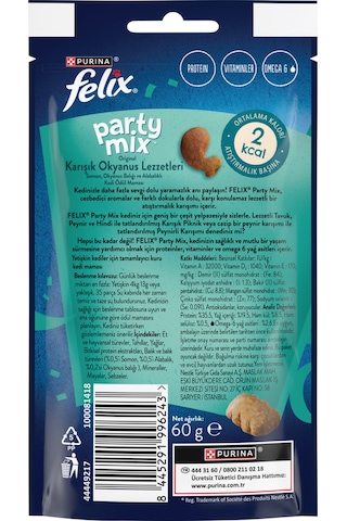 Felix Party Mix Karışık Okyanus Lezzetleri Kedi Ödül Maması X8