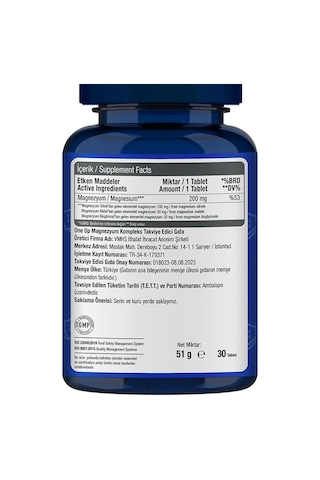 One Up Magnezyum Kompleks 30 Tablet