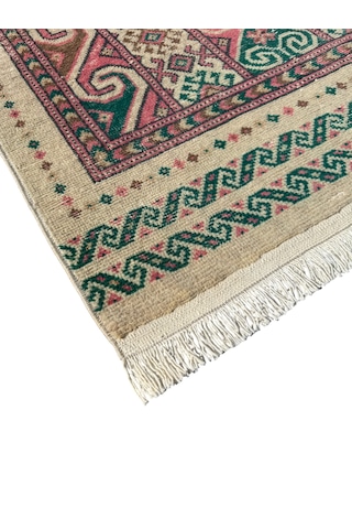 El Dokuma Vintage Eskitme Afgan Seccade 85x150 Renkli Yün Namazlık Çok Renkli