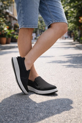 Modaonn Erkek Siyah Sneaker Spor Ayakkabı Bağcıklı Ve Lastikli Günlük Rahat Model
