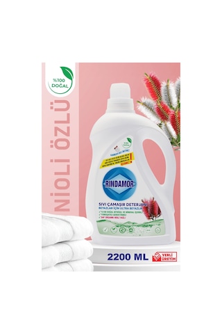 % 100 Doğal Bitkisel Sıvı Çamaşır Deterjanı Organik Nioli Yağlı - Beyazlar İçin Ultra Beyazlık 2200 ML