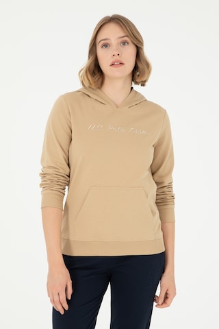 U.S. Polo Assn. Kadın Kum Kapüşonlu Sweatshirt 50296947-VR085