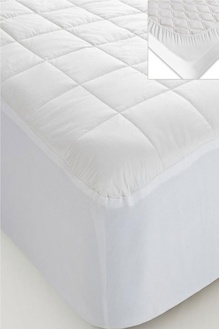 Bebesi Fitted Kapitoneli 160x200 Cm Çift Kişilik Yatak Koruyucu Çarşaf Beyaz