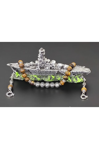 Tesbihsakarya Zaza - Isimli - Kişiye Özel - Kaplan Gözü Doğaltaş Tesbih - 8 Mm