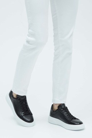 Tamer Tanca Erkek Hakiki Deri Siyah Sneakers & Spor Ayakkabı 04 2501 Erk Ayk Y23 Sıyah Fltr Siyah