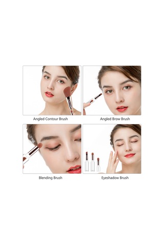 Yifomall Zoreya 4 Ü 1 Arada Taşınabilir Makyaj Fırçası Seti - Yüz, Kaş Ve Göz Farı Uygulama İçin Çok Fonksiyonlu