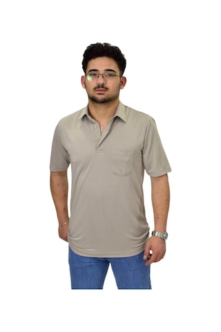 Raymons Erkek Büyük Beden Gömlek Yaka Tişört T6065 Bgl-st04540 Bej