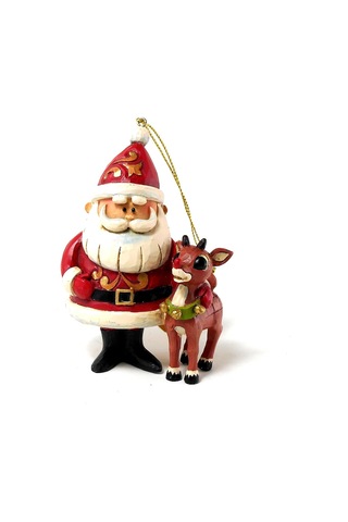 Lexroo Rudolph Traditions Von Jim Shore Santa Und Rudolph 50. Ann Ornament 4,25 İn Standart