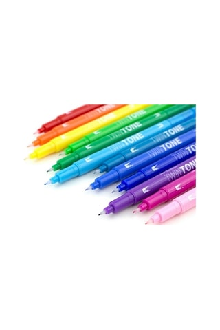 Tombow 12'Li Twintone Gökkuşağı Çift Taraflı Keçeli Kalem Seti 61
