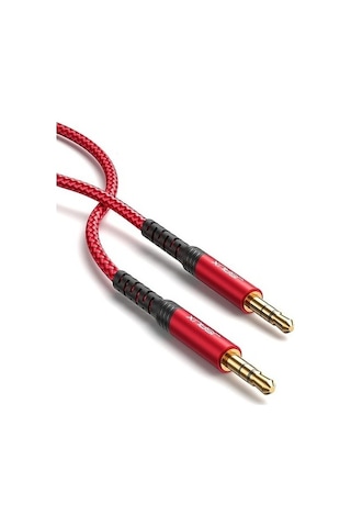 Jsaux Profesyonel Hifi Stereo Ses Kablo 3,5 Mm To 3.5mm Trs Uzatma Aux Kablosu 3 Metre 2'li Paket Cm0004 Kırmızı-siyah