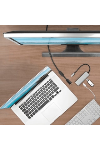 Hama Hm.200107 Usb-c 3.2 Adaptör, 2xusb-a, 1xusb-c, 1xhdmı Usb Hub Gri Renk-Gri