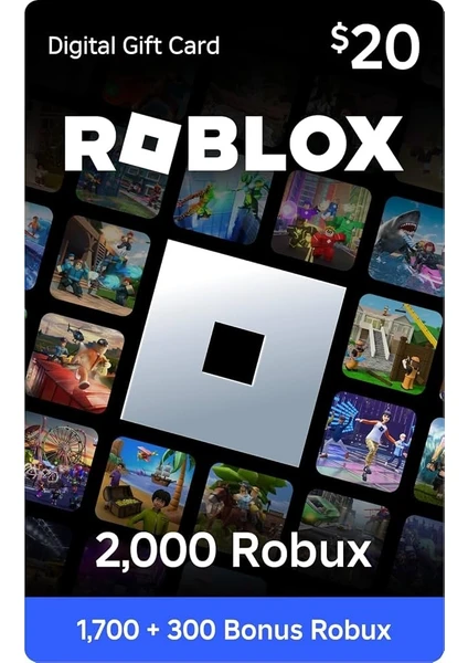 Roblox Gift Card - 2000 Robux Iade li Tam Yüklenir Roblox Gift Card - 2000 Robux Iade li Tam Yüklenir