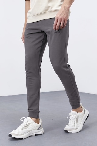 Tommylife Koyu Gri Fermuar Cepli Dar Kalıp Jogger Erkek Eşofman Alt - 84343 Koyu Gri