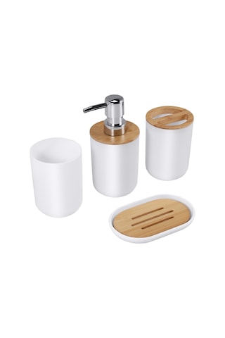 Xurunkeji Banyo Aksesuarları Seti Sabunluk Şişe Bulaşık Tuvalet Diş Fırçası Tutucu Bardak Takımı Beyaz Beyaz