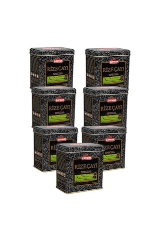 Rize Çayı Hediyelik Teneke Kutu 200 Gr. Yedili Paket