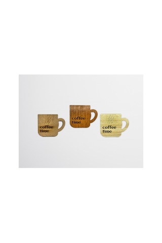 Kk Swords Coffee Time Yazılı 3'lü Ahşap Tablo 40x40