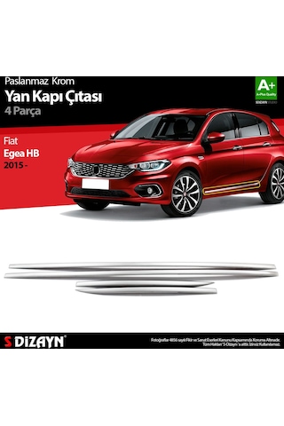S-Dizayn  Fiat Egea Hb Krom Yan Kapı Çıtası 4 Prç. 2015 Üzeri