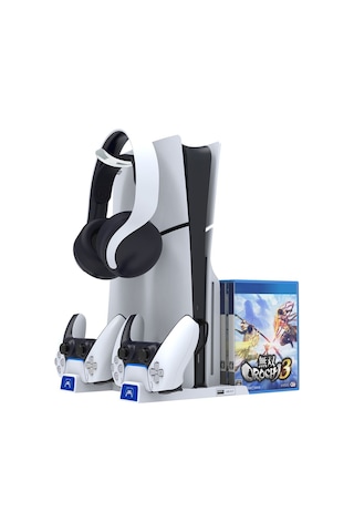 İpega Ps5 Slim Dijital/ps5 Uyumlu Multifonksiyonel Cd Raflı Şarj Istasyonlu Fanlı Soğutucu Stand
