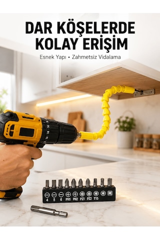 12 Li Akrobat Bits Vidalama Seti Esnek Uç Çok Yönlü Kullanım Yeni