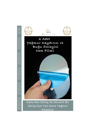 Aynabandı Oto Ayna Yağmur Kaydırıcı Film Çift Araba Şeffaf Kaplama Buğu Önleyici Su Tutmaz -2 - Ade