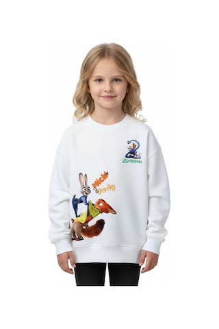 Seabubbles Zootopia Çocuk Sweatshirt KREM
