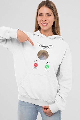 Nevermind Unisex Hampter İs Calling Sweatshirt Siyah Beyaz