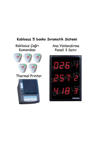 Imar Barışı Sıramatik Sistemi Kablosuz 5 Banko Sıramatik Sistemi