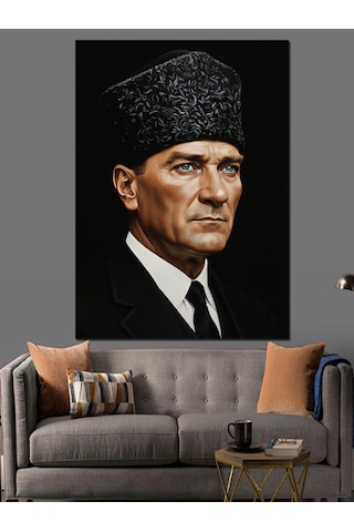 Ahşap Tablo Mustafa Kemal Atatürk Kalpaklı İnsan Figürlü Tablolar