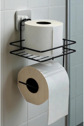 Yapışkanlı Tuvalet Wc, Stickerli Tuvalet Kağıtlığı Siyah Siyah