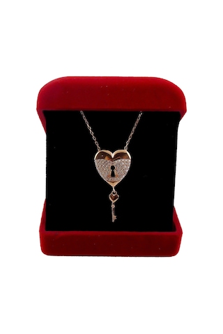 925 Ayar Gümüş Kalbin Anahtarı Bronz Kolye