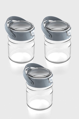 Renga Mono 900 Ml Turkuaz Kapaklı 3'lü Cam Kavanoz Seti 131064 Turkuaz