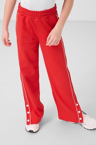 Tommylife Ekru-fiesta O Yaka Baskılı Geniş Paça Çıt Çıt Detaylı Kız Çocuk Palazzo Eşofman Takım - 75172 Ekru/fiesta Ekru - Kırmızı