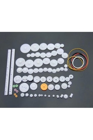 75 Parça Plastik Dişli Seti Rc Çark Arduino Oyuncak Robot Araba Gear Dıy Kremayer