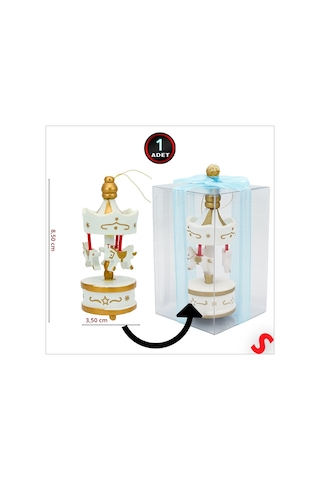 Kutulu Mini Atlı Karınca, 8,5cm X 3,5cm - Beyaz