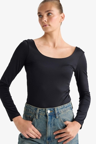 Defacto Kare Yaka Uzun Kollu Çıtçıtlı Body G1403ax25aubk81 Siyah