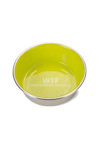 Beeztees Köpek Mama Su Kabı, Paslanmaz Çelik, İçi Sarı, 16cm, 940ml