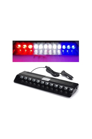 S12 12V Çakmaklık Girişli Cam Içi Vantuzlu Polis Çakar Ledi