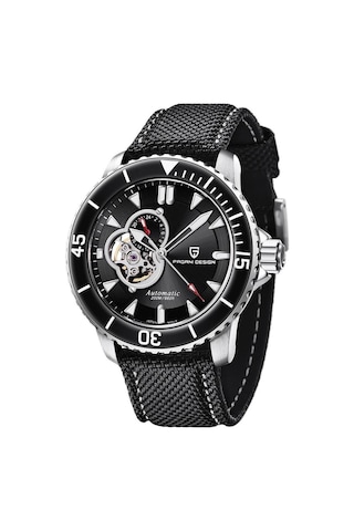 Pagani Design Pd-1674 Erkek 200m Su Geçirmez Tourbillon Saat Otomatik Mekanik Saat Safir Kristal Paslanmaz Çelik Siyah