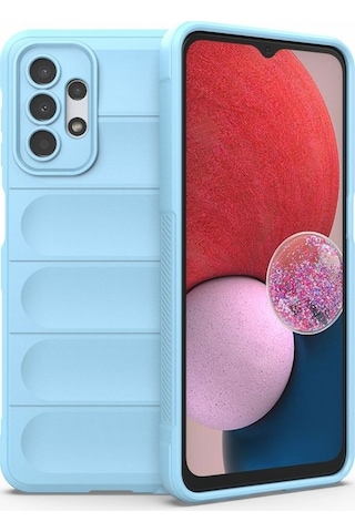 Samsung Galaxy A23 5G Uyumlu Silikon Kılıf - Kamera Korumalı Esnek Airbag Kapak - Mavi