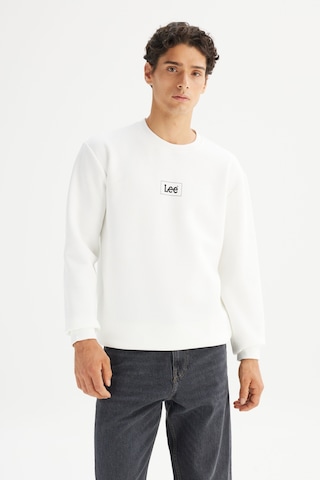 Lee Regular Fit Normal Kesim Sıfır Yaka Sweatshirt Off White