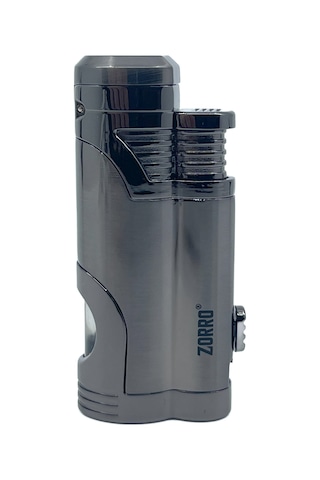 Zorro Çift Torch Pürmüz Puro Çakmağı - Gunmetal Füme